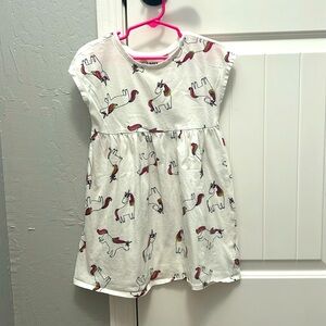 White dress with unicorns